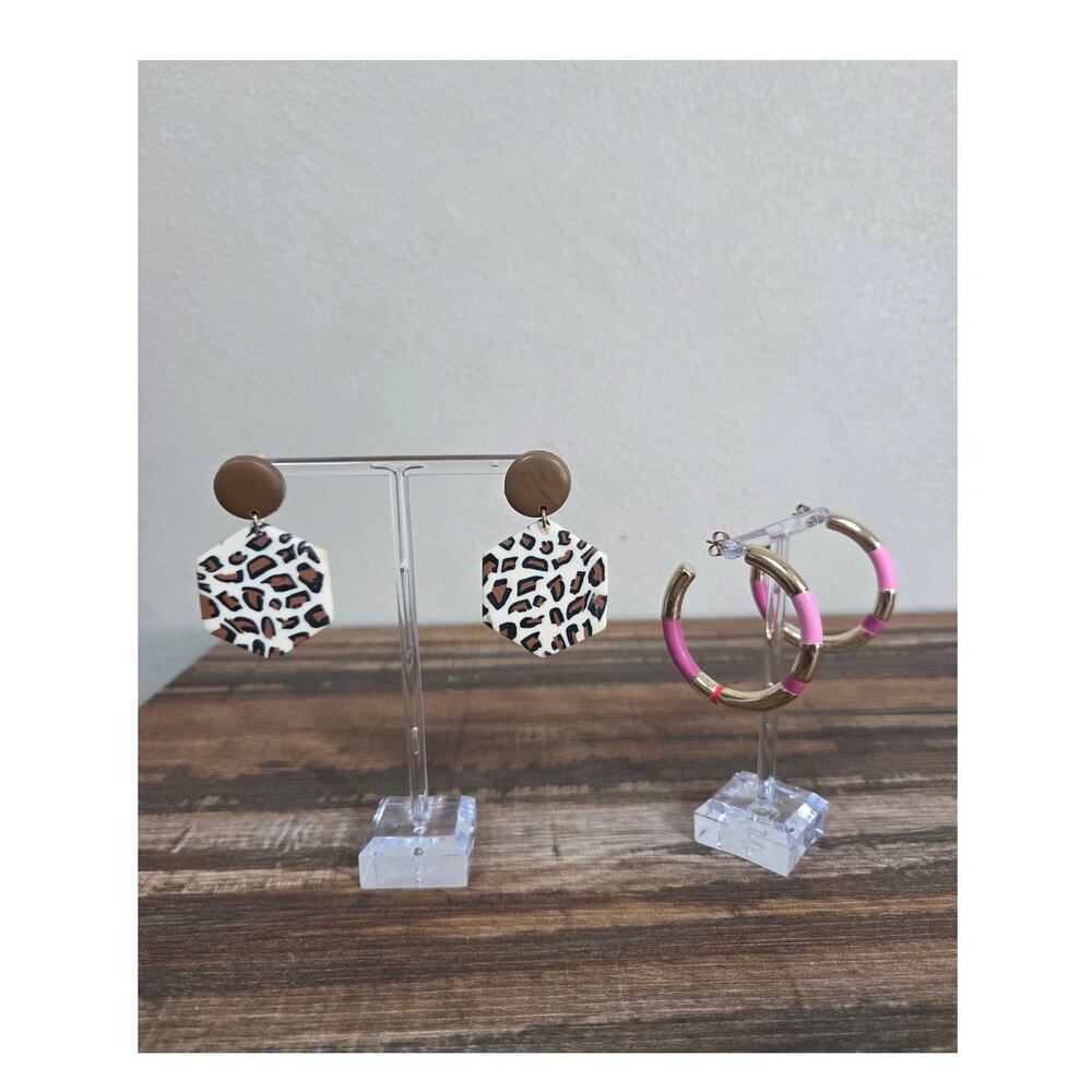Edgy Bold Earrings 2 Pairs